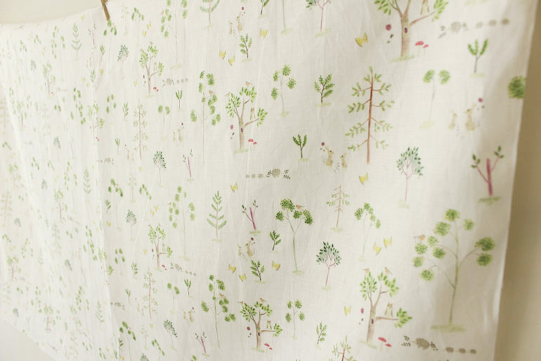 LINNETリネンプリント 木々